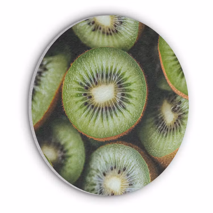 Kiwi - Fruit - Groen Akoestische PET Vilt - Rond klein -3d
