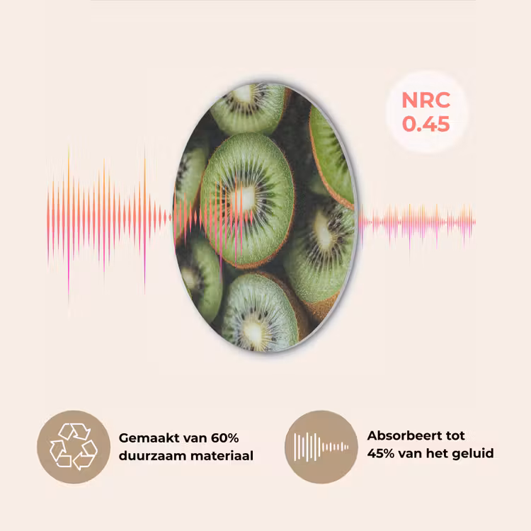 Kiwi - Fruit - Groen Akoestische PET Vilt - Rond klein -USP_NL