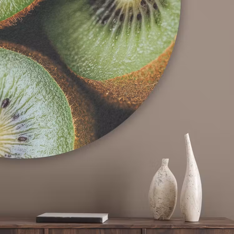 Kiwi - Fruit - Groen Akoestische PET Vilt - Rond klein -sfeer5_closeup