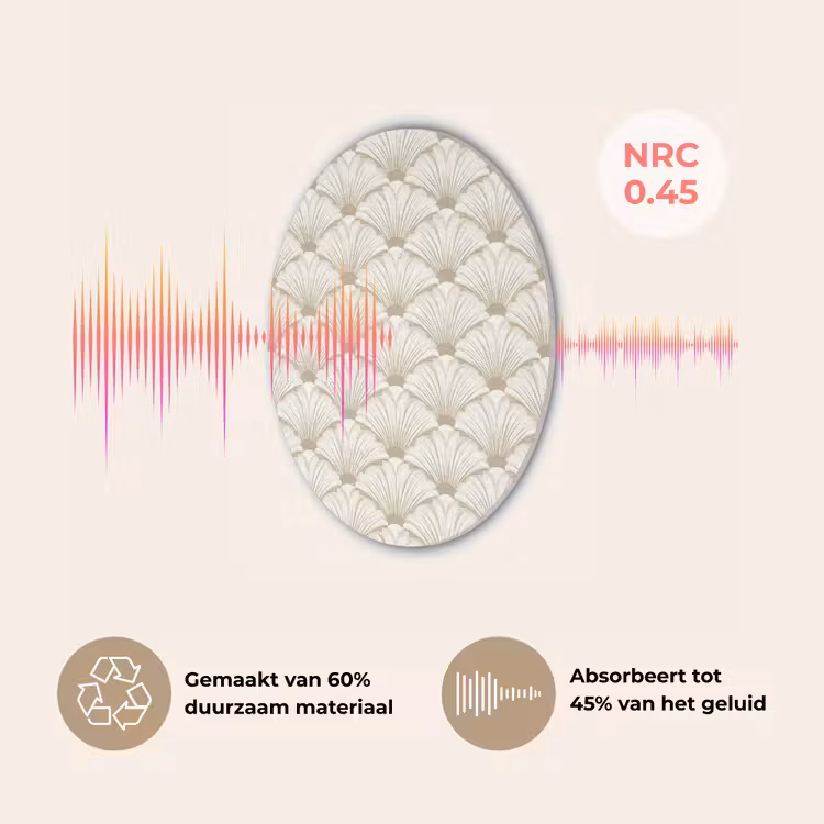 Klassiek - Art - Beige Akoestische PET Vilt - Rond klein 838 -USP_NL