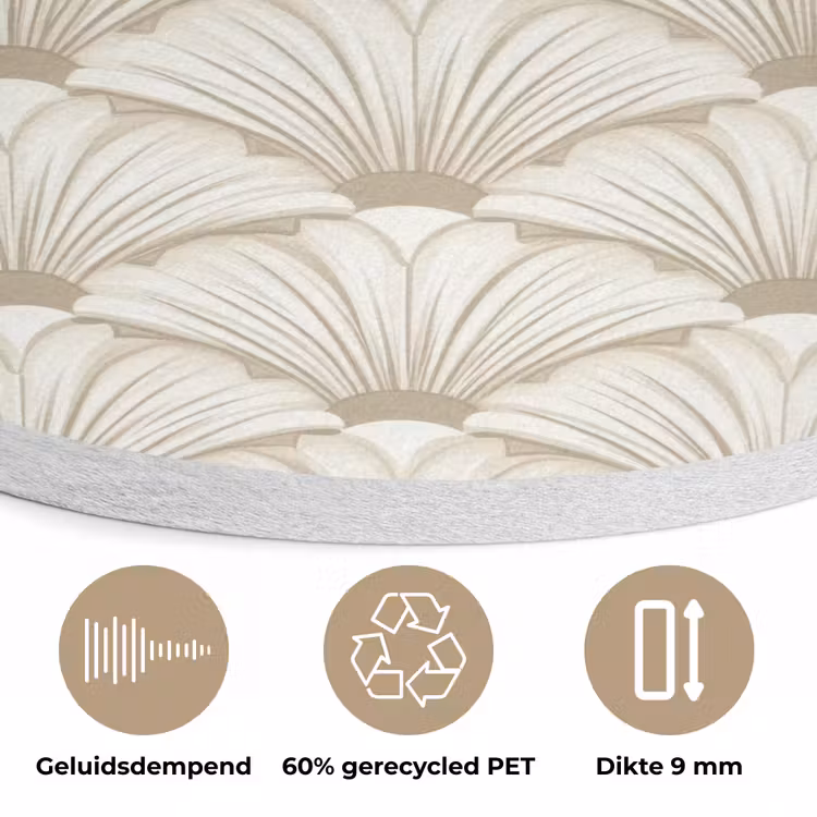 Klassiek - Art - Beige Akoestische PET Vilt - Rond klein 838 -closeup_NL
