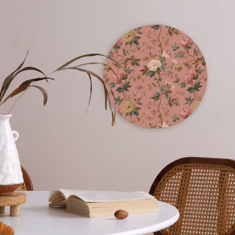 Klassiek - Botanisch - Roze Akoestische PET Vilt - Rond klein 838 -sfeer3