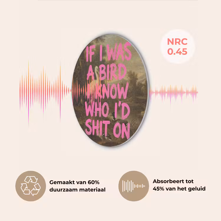 Klassiek - Humor - Roze Akoestische PET Vilt - Rond klein -USP_NL