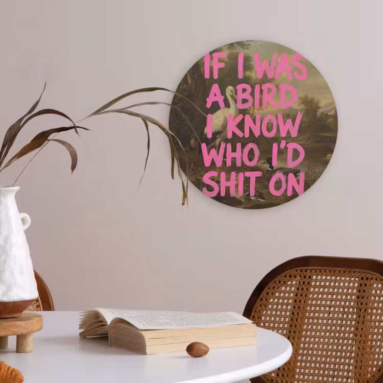 Klassiek - Humor - Roze Akoestische PET Vilt - Rond klein -sfeer3