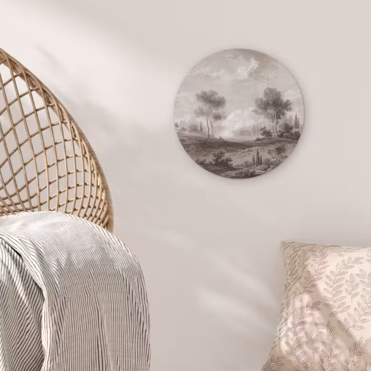 Klassiek - Landschap - Neutraal Akoestische PET Vilt - Rond klein -sfeer4