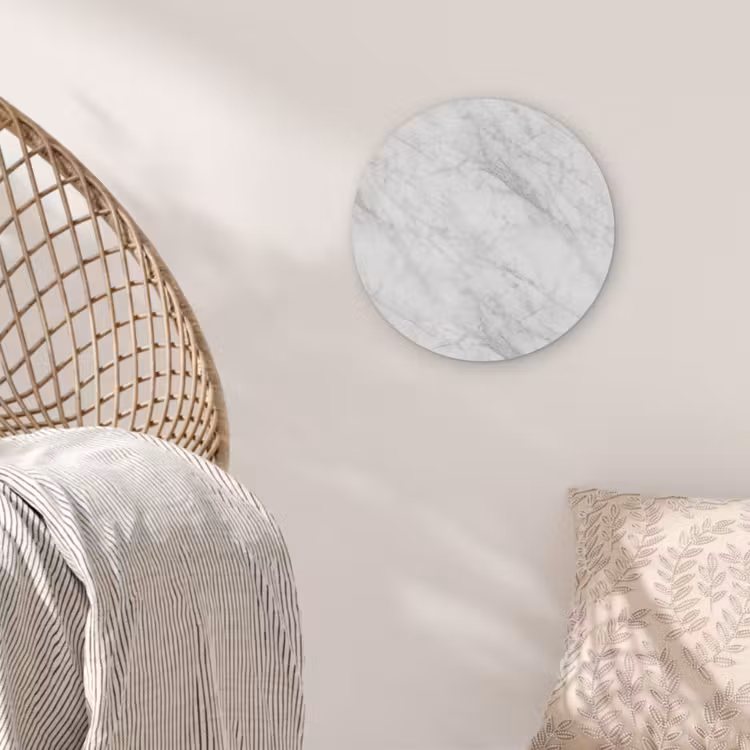 Klassiek - Marmer - Grijs Akoestische PET Vilt - Rond klein 838 -sfeer4