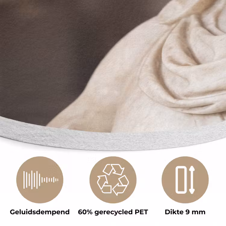 Klassiek - Marmer - Wijn Akoestische PET Vilt - Rond klein -closeup_NL