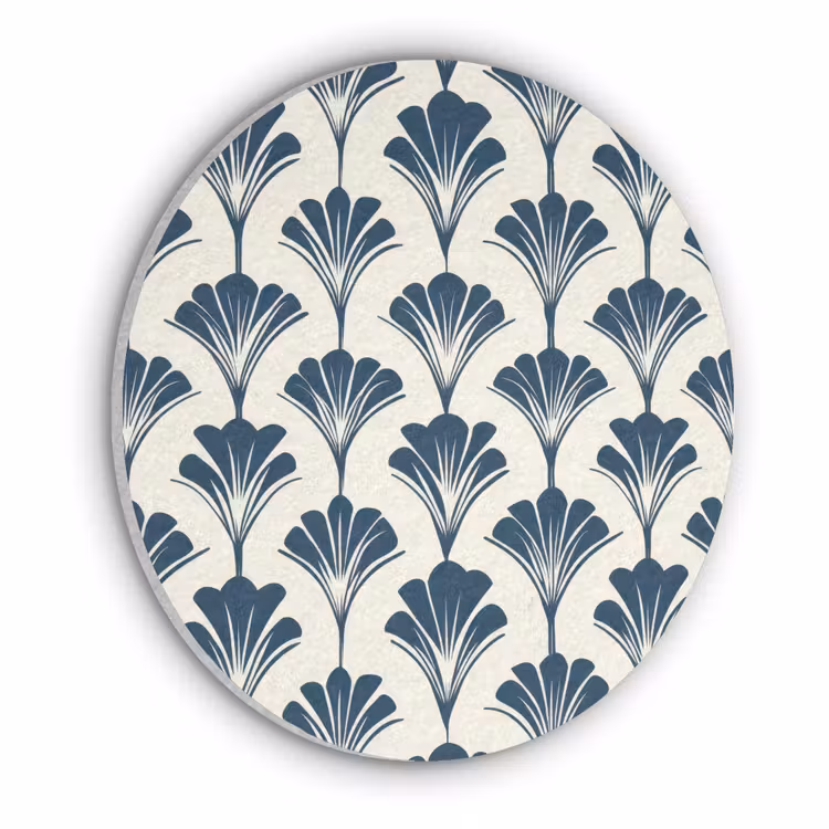 Klassiek - Motief - Blauw Akoestische PET Vilt - Rond klein 838 -3d