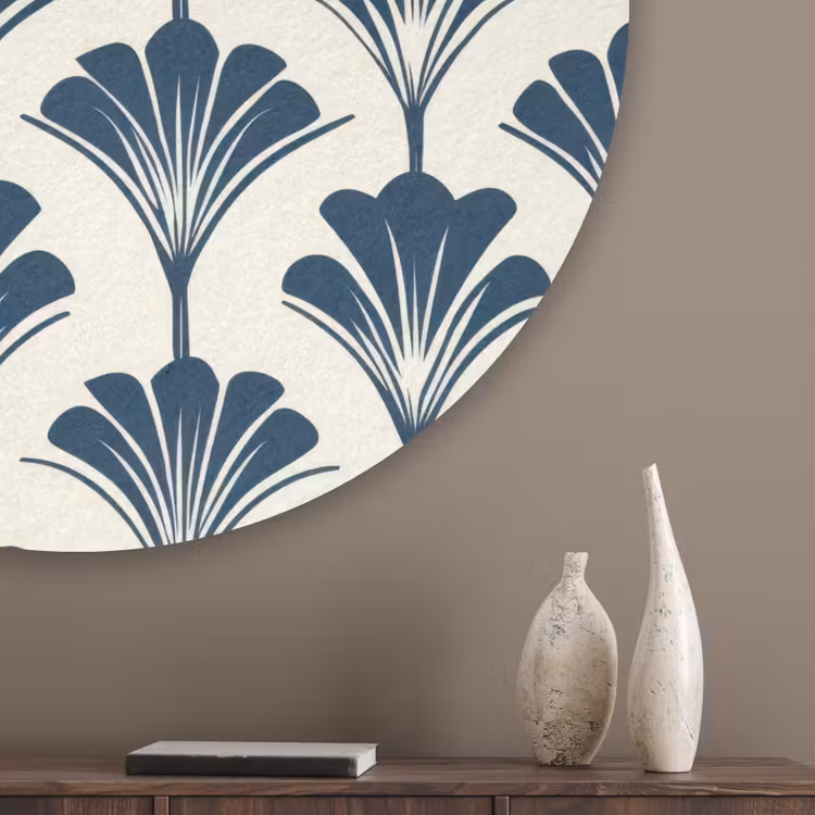 Klassiek - Motief - Blauw Akoestische PET Vilt - Rond klein 838 -sfeer5_closeup