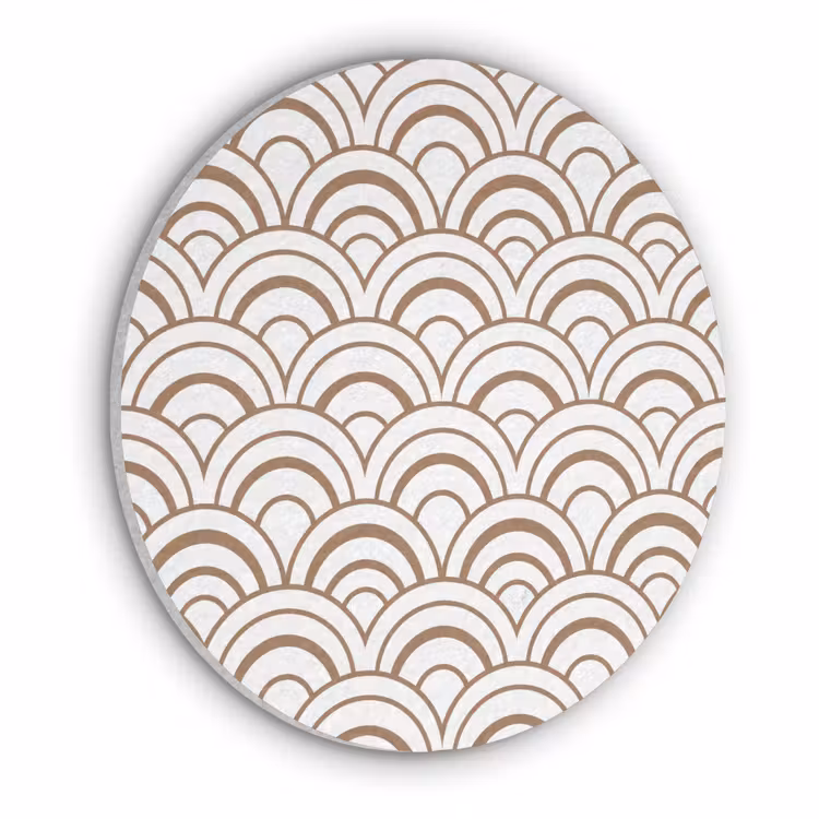 Klassiek - Motief - Terracotta Akoestische PET Vilt - Rond klein 838 -3d