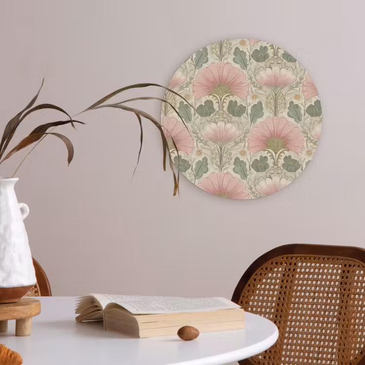 Klassiek - Patroon - Roze Akoestische PET Vilt - Rond klein 838 -sfeer3