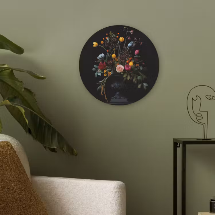 Klassiek - Vaas - Boeket - Bloemen Akoestische PET Vilt - Rond klein -sfeer2