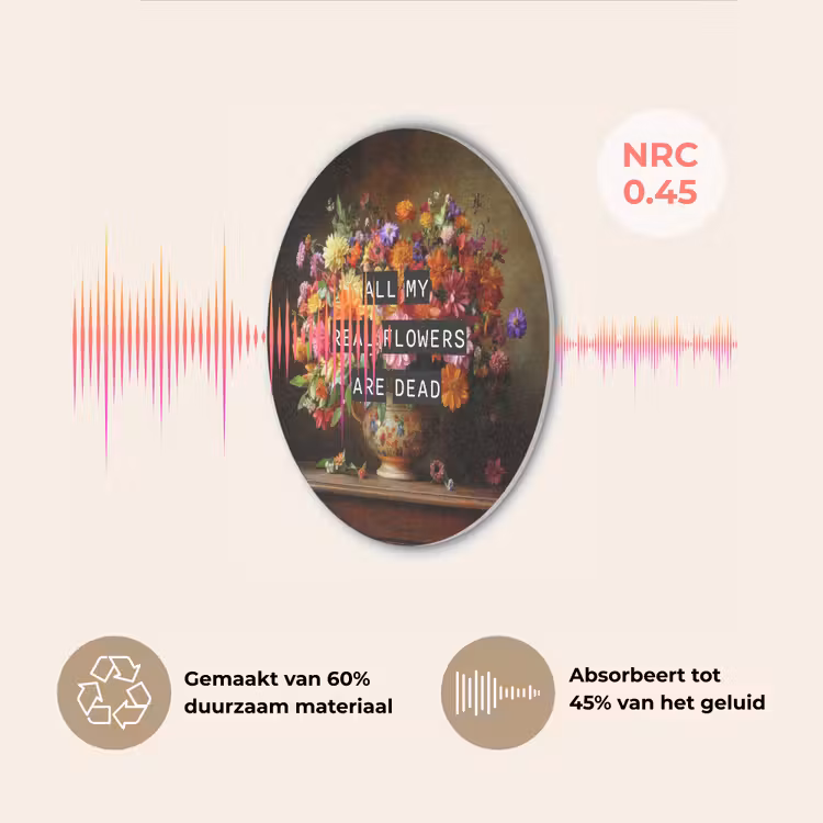 Kleur - Bloemen - Vintage - Bloemenvaas Akoestische PET Vilt - Rond klein -USP_NL
