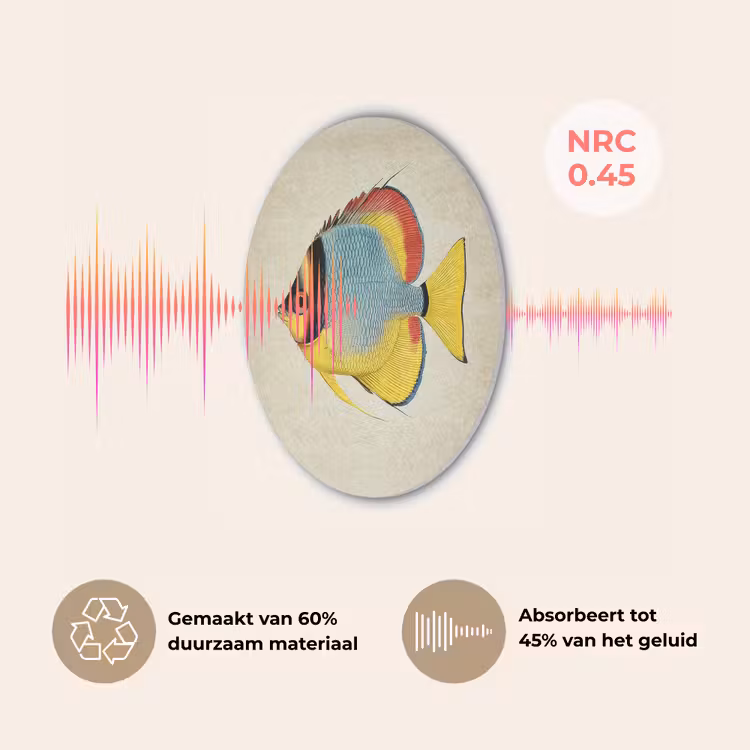 Kleurrijk - Vis - Schubben - Illustratie Akoestische PET Vilt - Rond klein -USP_NL