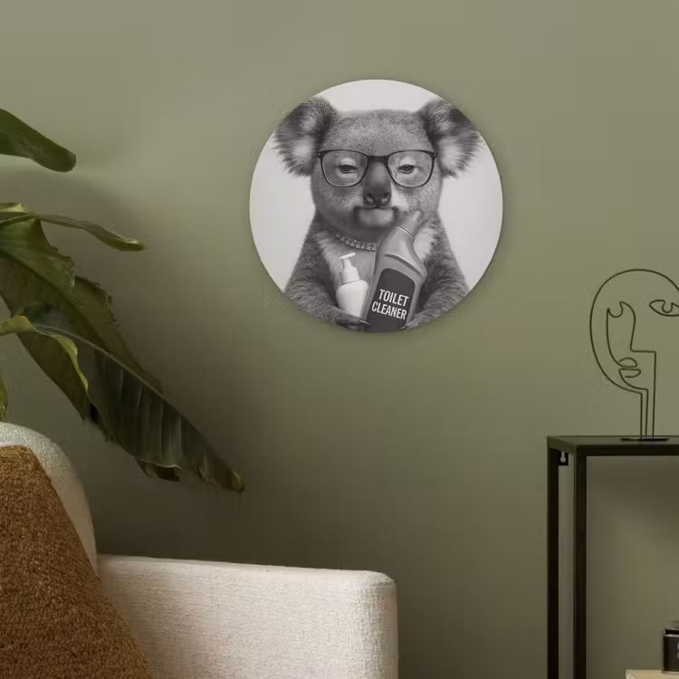 Koala - Bril - Toilet Akoestische PET Vilt - Rond klein -sfeer2