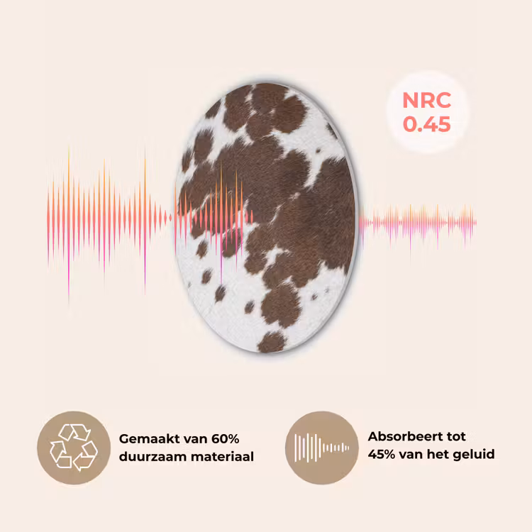Koeienhuid - Klassiek - Bruin Akoestische PET Vilt - Rond klein -USP_NL
