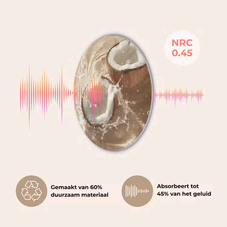 Kokosnoot - Water - Beige - Spetters Akoestische PET Vilt - Rond klein -USP_NL