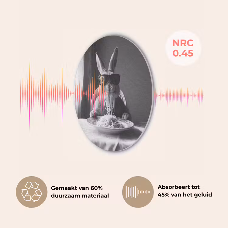 Konijn - Bunny - Zonnebril - Tafelkleed - Pasta - Schattig Akoestische PET Vilt - Rond klein -USP_NL