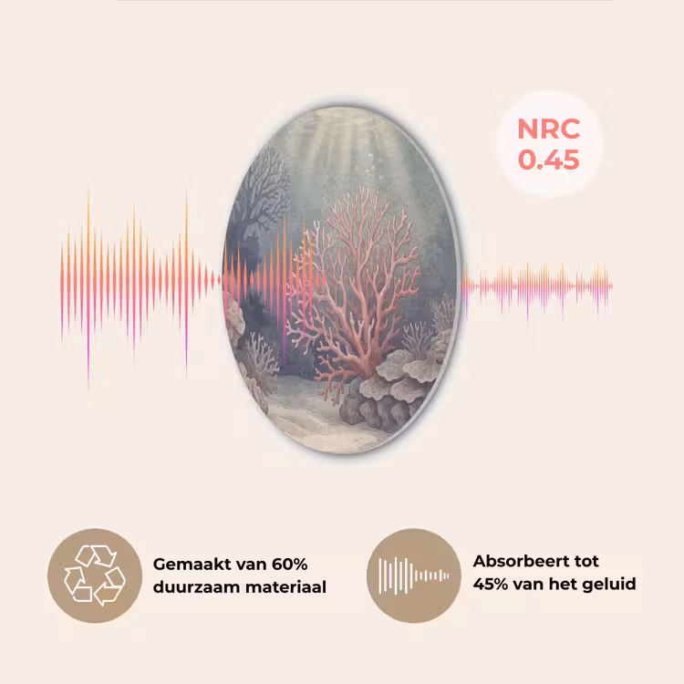 Koraal - Onderwater - Natuur - Roze Akoestische PET Vilt - Rond klein -USP_NL