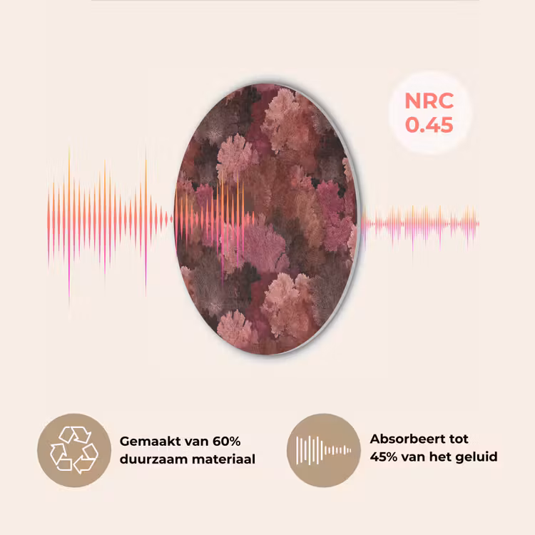 Koraal - Textuur - Kleurrijk Akoestische PET Vilt - Rond klein 838 -USP_NL