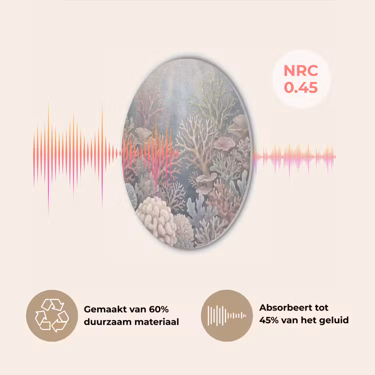 Koraal - Zeeleven - Onderwater - Illustratie - Natuur Akoestische PET Vilt - Rond klein -USP_NL