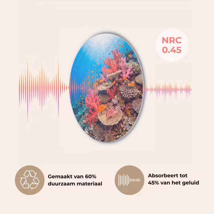 Koraalrif - Vissen - Onderwater - Tropisch - Rood Akoestische PET Vilt - Rond klein -USP_NL