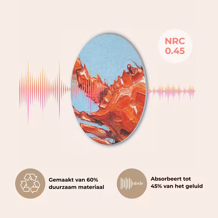 Krab - Zee - Dieren - Abstract - Rood Akoestische PET Vilt - Rond klein -USP_NL
