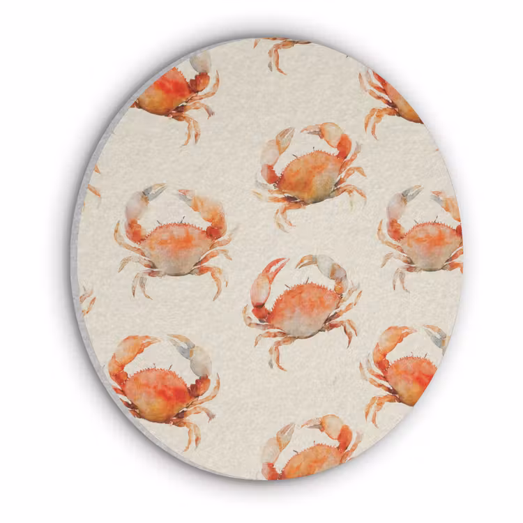 Krabben - Patroon - Oranje Akoestische PET Vilt - Rond klein 838 -3d