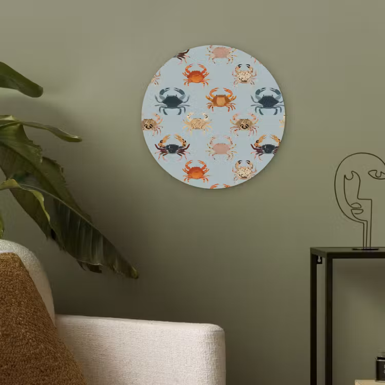 Krabben - Speels - Kleurrijk Akoestische PET Vilt - Rond klein 838 -sfeer2