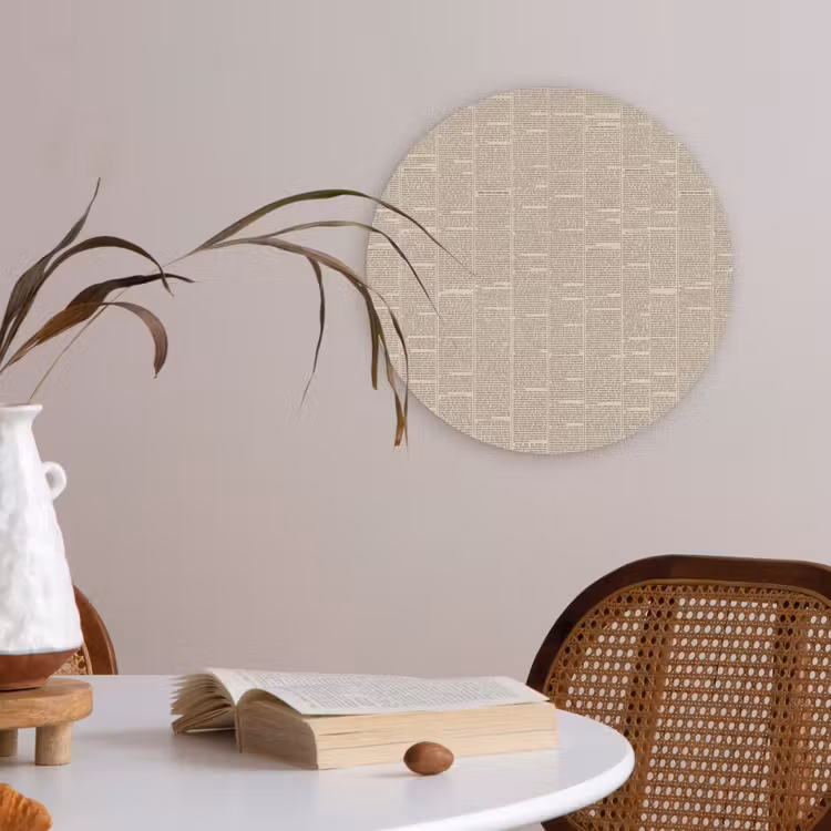Krant - Nieuws - Historisch - Vintage - Beige Akoestische PET Vilt - Rond klein -sfeer3