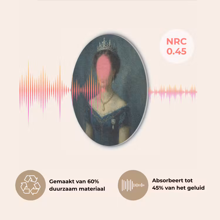Kroon - Roze druipend verf - Portret Akoestische PET Vilt - Rond klein -USP_NL