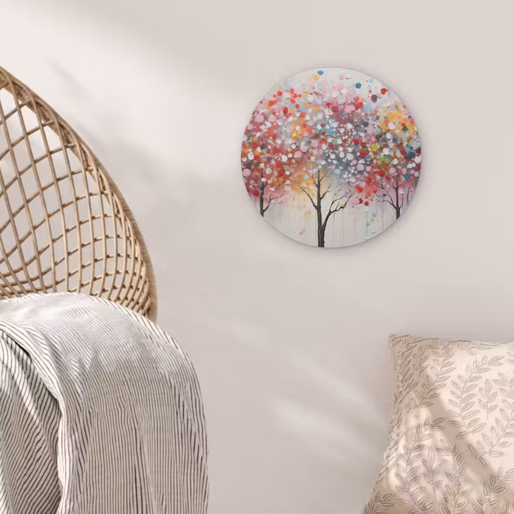Kunst - Bomen - Natuur - Acryl Akoestische PET Vilt - Rond klein -sfeer4