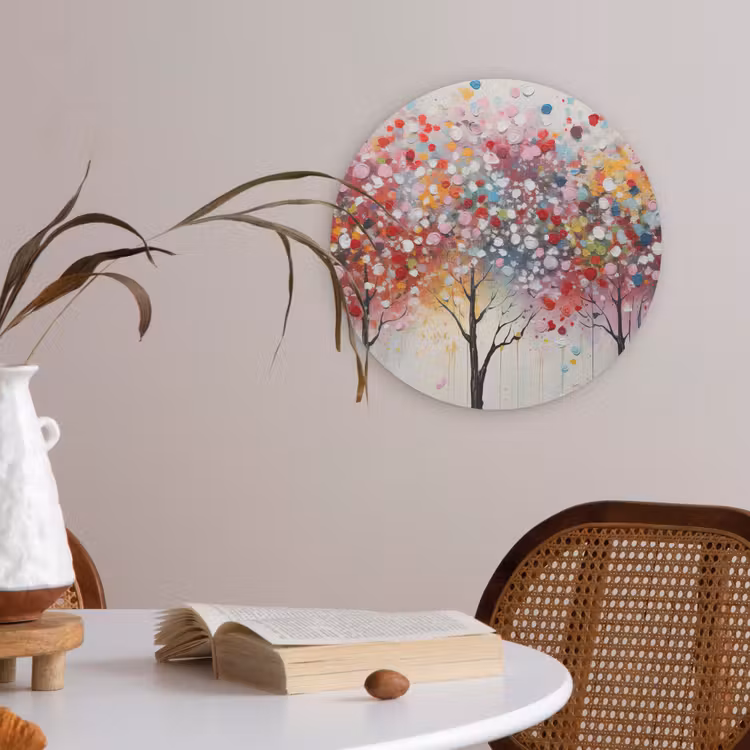 Kunst - Bomen - Natuur - Acryl Akoestische PET Vilt - Rond klein -sfeer3