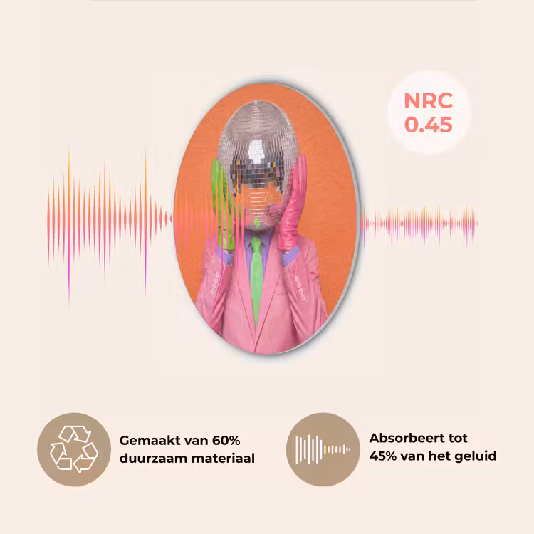 Kunst - Disco bal - Kleurrijk - Modern - Studio Akoestische PET Vilt - Rond klein -USP_NL