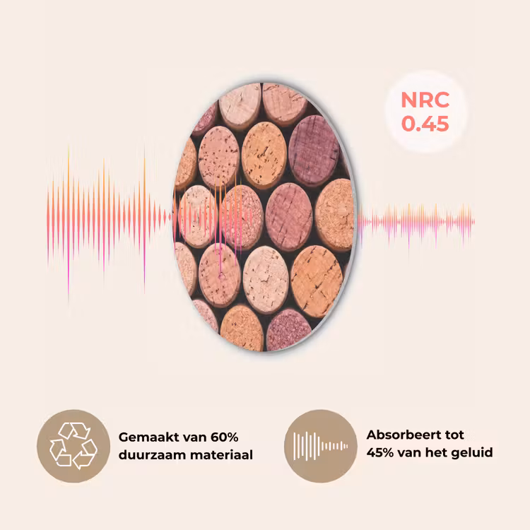 Kurk - Patroon - Abstract - Modern - Rood Akoestische PET Vilt - Rond klein -USP_NL