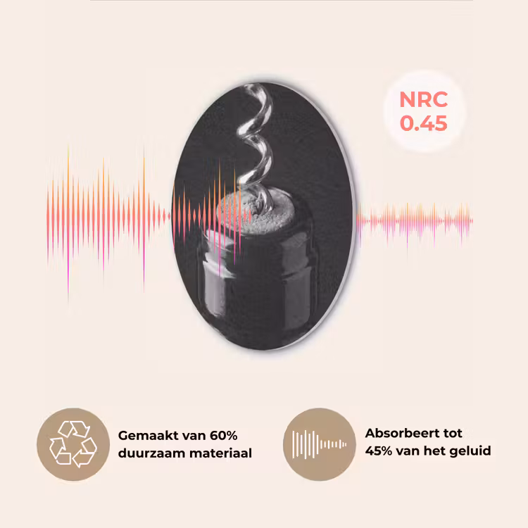 Kurkentrekker - Wijn - Zwart - Wit Akoestische PET Vilt - Rond klein -USP_NL