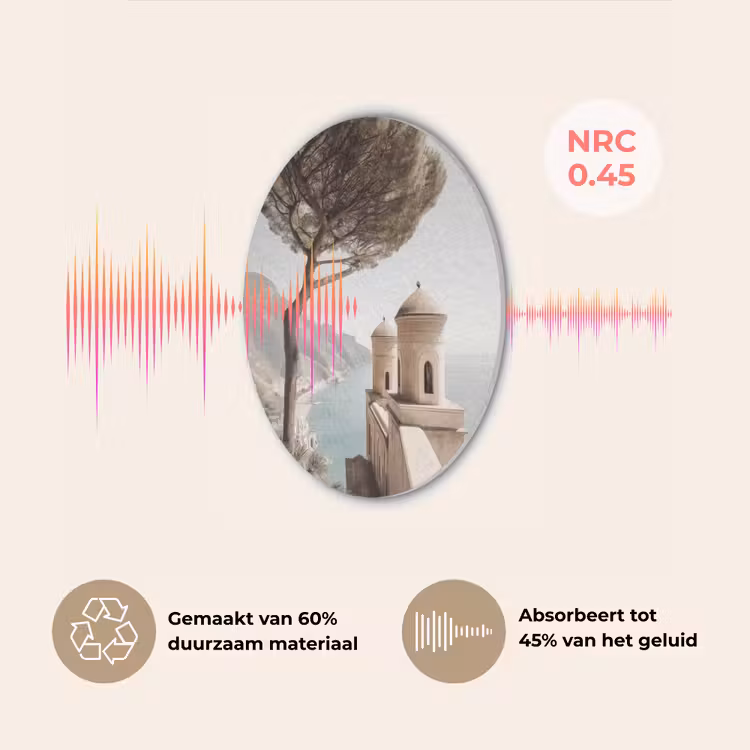 Kust - Klif - Boom - Gebouw Akoestische PET Vilt - Rond klein -USP_NL