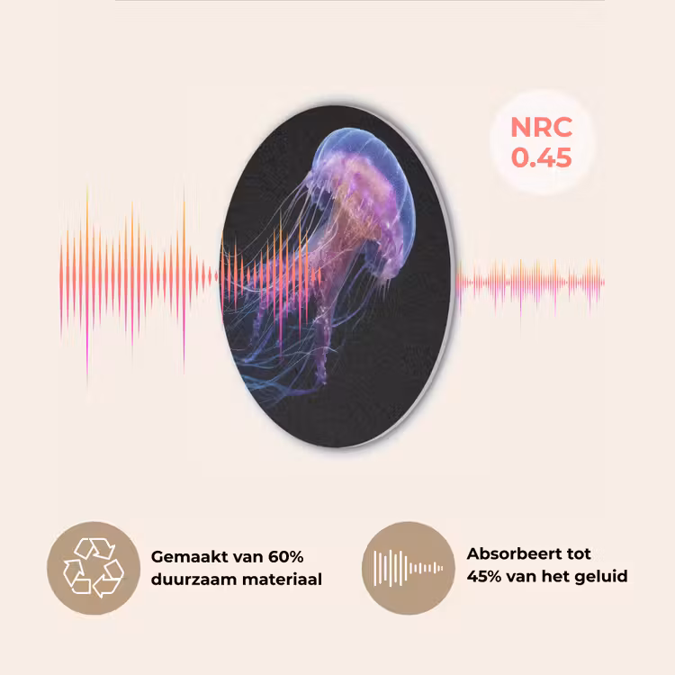 Kwal - Doorzichtig - Roze - Tentakels Akoestische PET Vilt - Rond klein -USP_NL