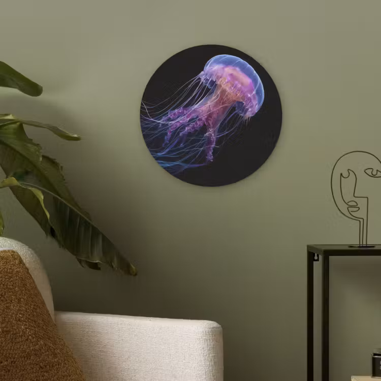 Kwal - Doorzichtig - Roze - Tentakels Akoestische PET Vilt - Rond klein -sfeer2