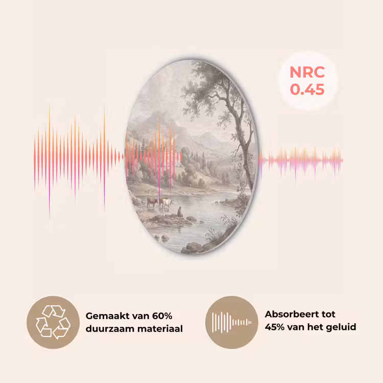 Landhuis - Rivier - Vee Akoestische PET Vilt - Rond klein -USP_NL