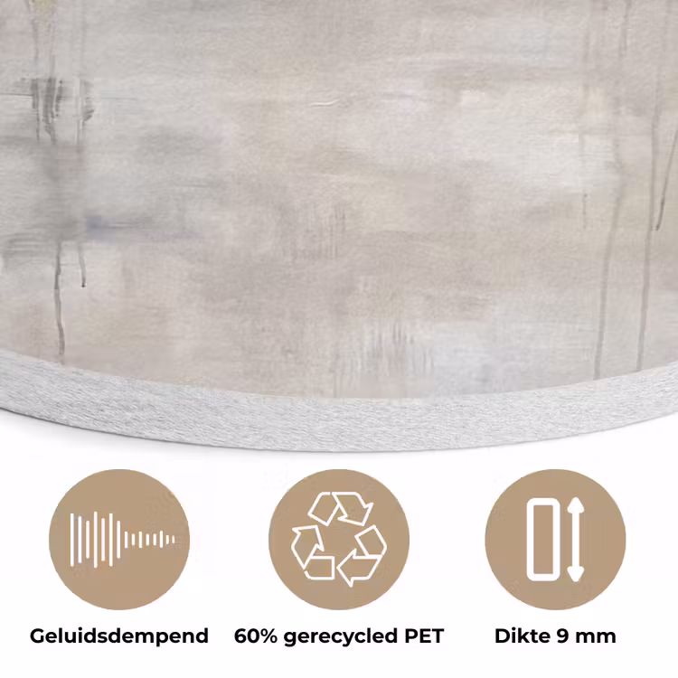 Landschap - Horizon - Natuur - Abstract - Neutraal Akoestische PET Vilt - Rond klein -closeup_NL
