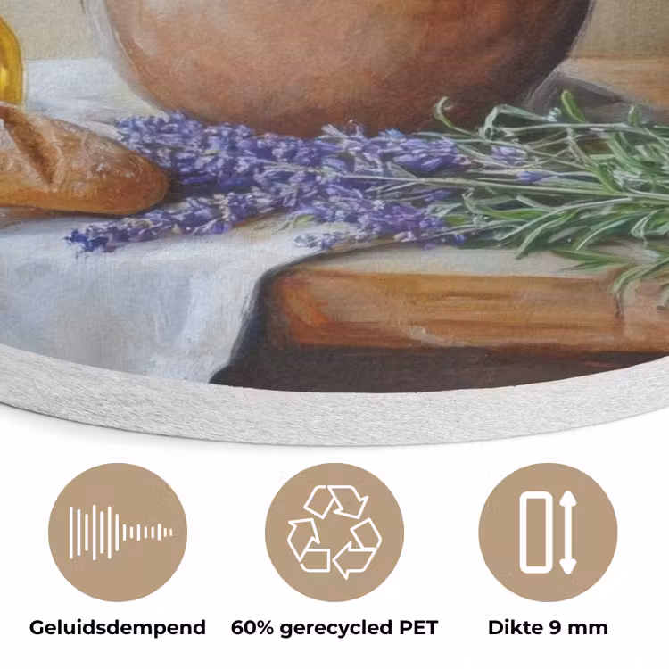 Lavendel - Brood - Stilleven Akoestische PET Vilt - Rond klein -closeup_NL