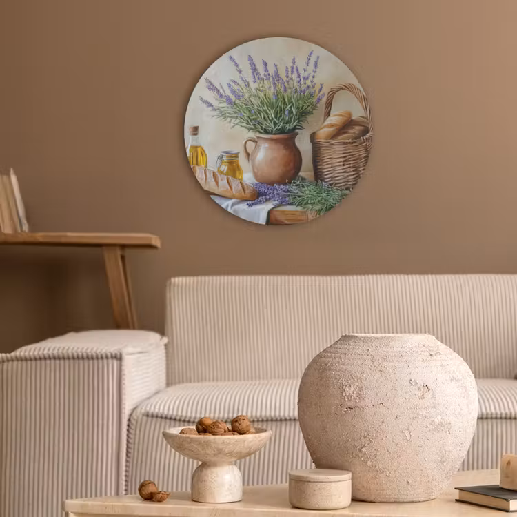 Lavendel - Brood - Stilleven Akoestische PET Vilt - Rond klein -sfeer1
