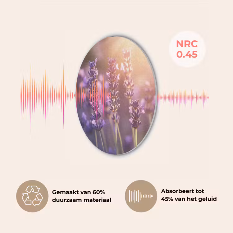 Lavendelbloemen - Paars - Zonlicht Akoestische PET Vilt - Rond klein -USP_NL