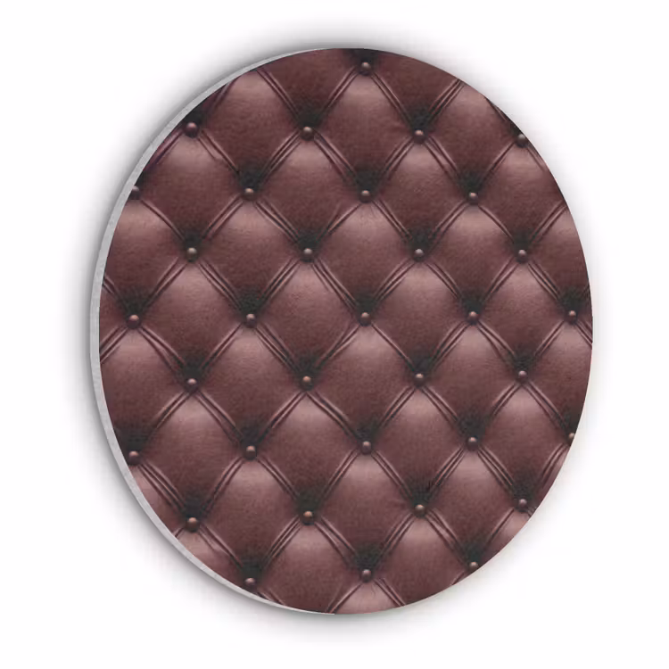 Leer - Patroon - Bordeaux Akoestische PET Vilt - Rond klein 838 -3d