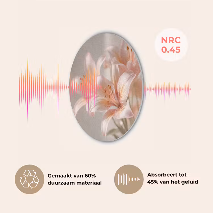 Lelies - Meeldraden - Roze - Wazig Akoestische PET Vilt - Rond klein -USP_NL