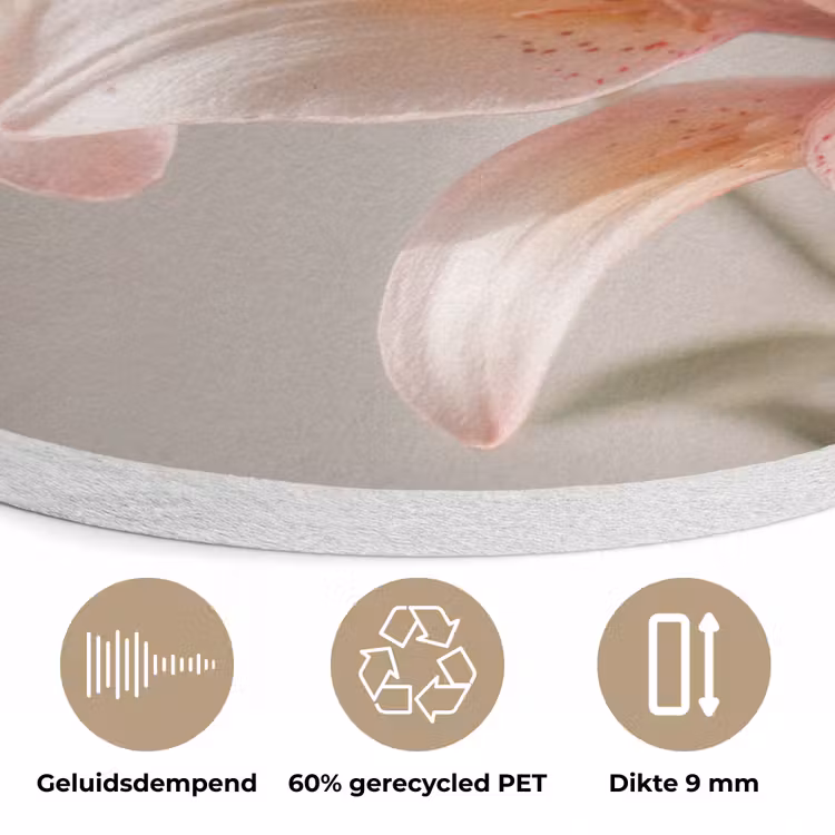 Lelies - Meeldraden - Roze - Wazig Akoestische PET Vilt - Rond klein -closeup_NL