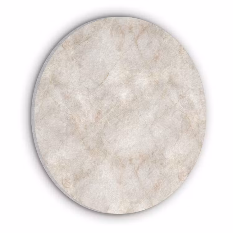 Lichtbeige - Goudbruine Nerven - Marmer Akoestische PET Vilt - Rond klein 838 -3d