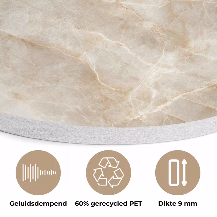 Lichtbeige - Onyx - Subtiel Akoestische PET Vilt - Rond klein 838 -closeup_NL
