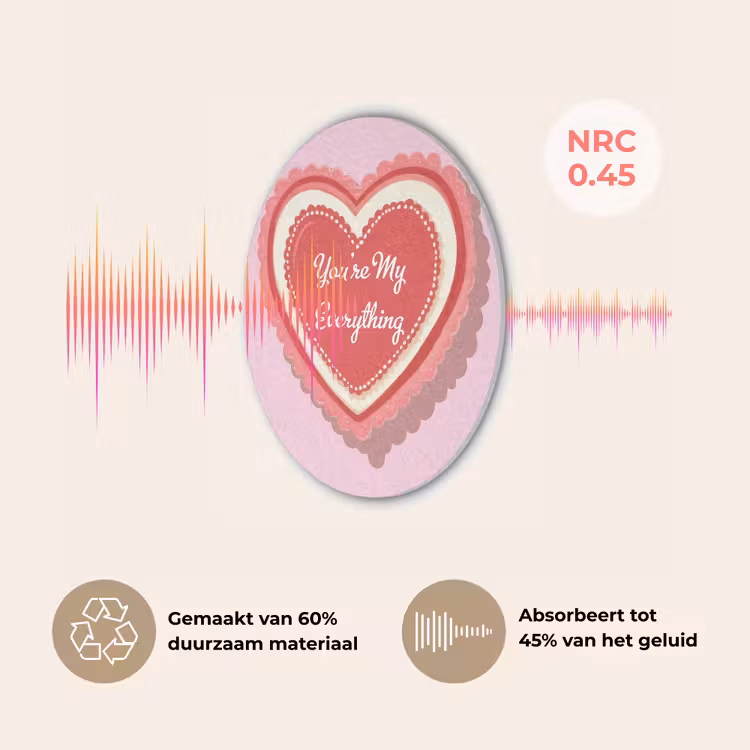 Liefde - Hart - Valentijn Akoestische PET Vilt - Rond klein -USP_NL